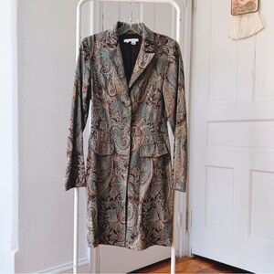 Vintage 1990s/2000s Charlotte Russe paisley jacquard tapestry coat